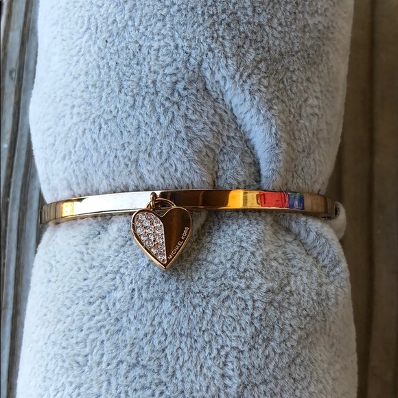 Michael Kors Jewelry - Beautiful Michael Kors Rose Gold Heart Bangle!